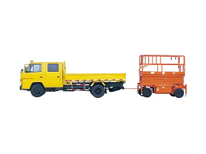 Plataforma elevadora de tijera sobre camión